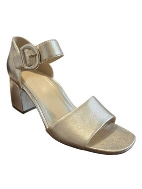 Vionic Charannony Metallic Gold Block Heel Sandals